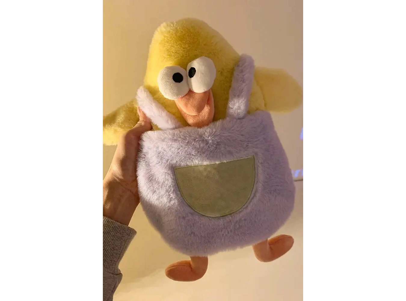 Karışık Renk Ördek Figürlü Peluş Sıcak Su Torbası