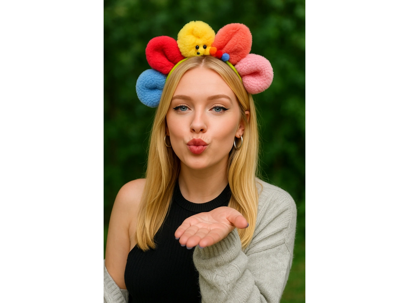 Karışık Renk Papatya Figürlü Peluş Taç