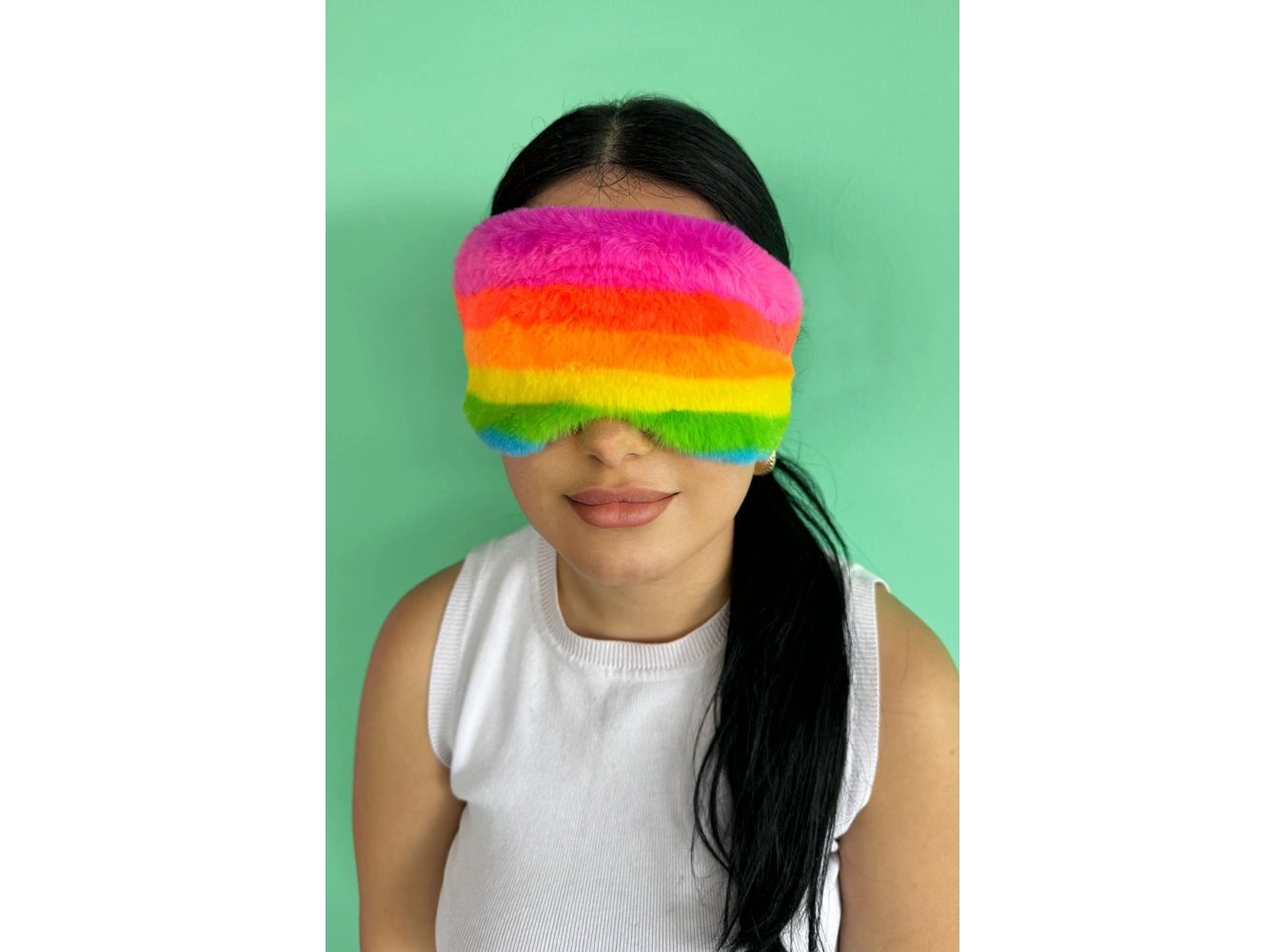 Karışık Renk Peluş Uyku Bandı