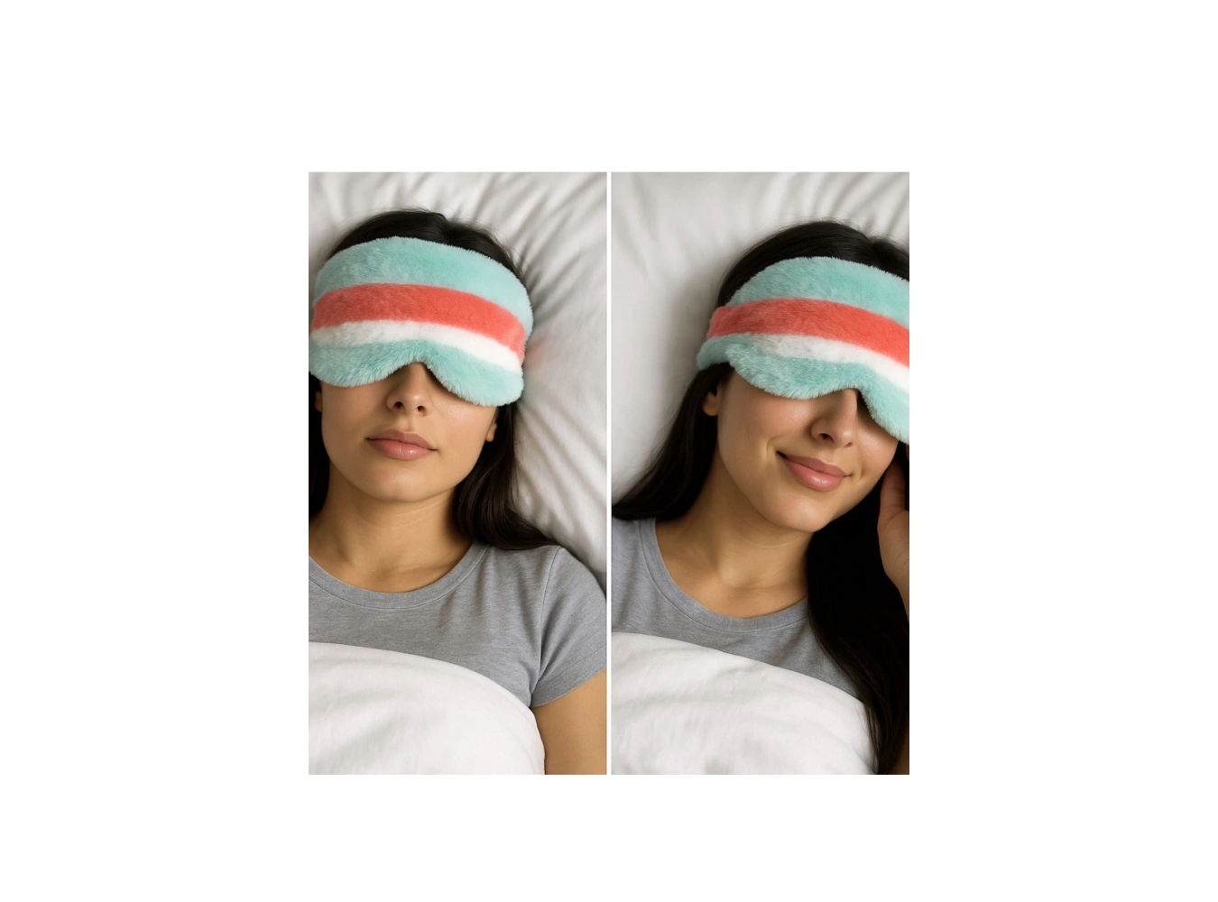 Karışık Renk Peluş Uyku Bandı