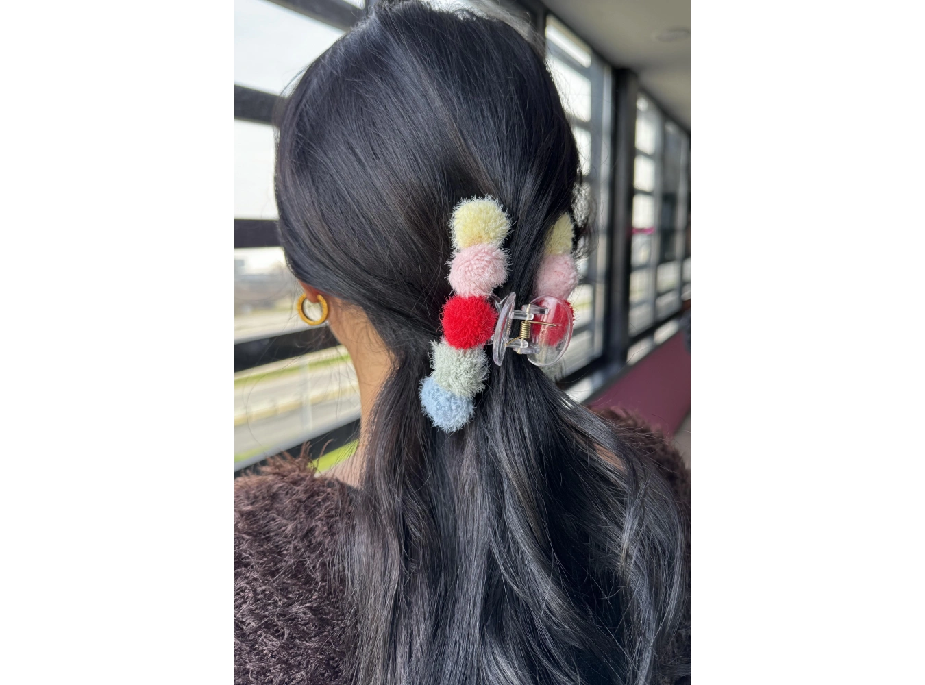 Karışık Renk Ponponlu Mandal Toka