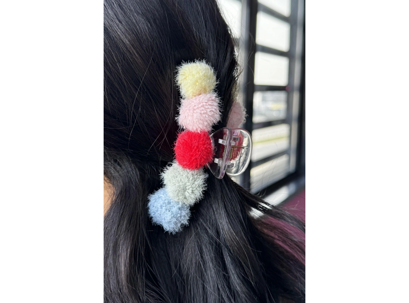 Karışık Renk Ponponlu Mandal Toka