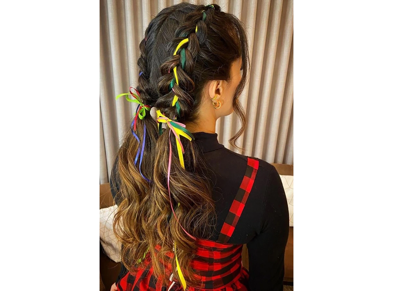 Karışık Renk Saç Örgü Kurdelesi