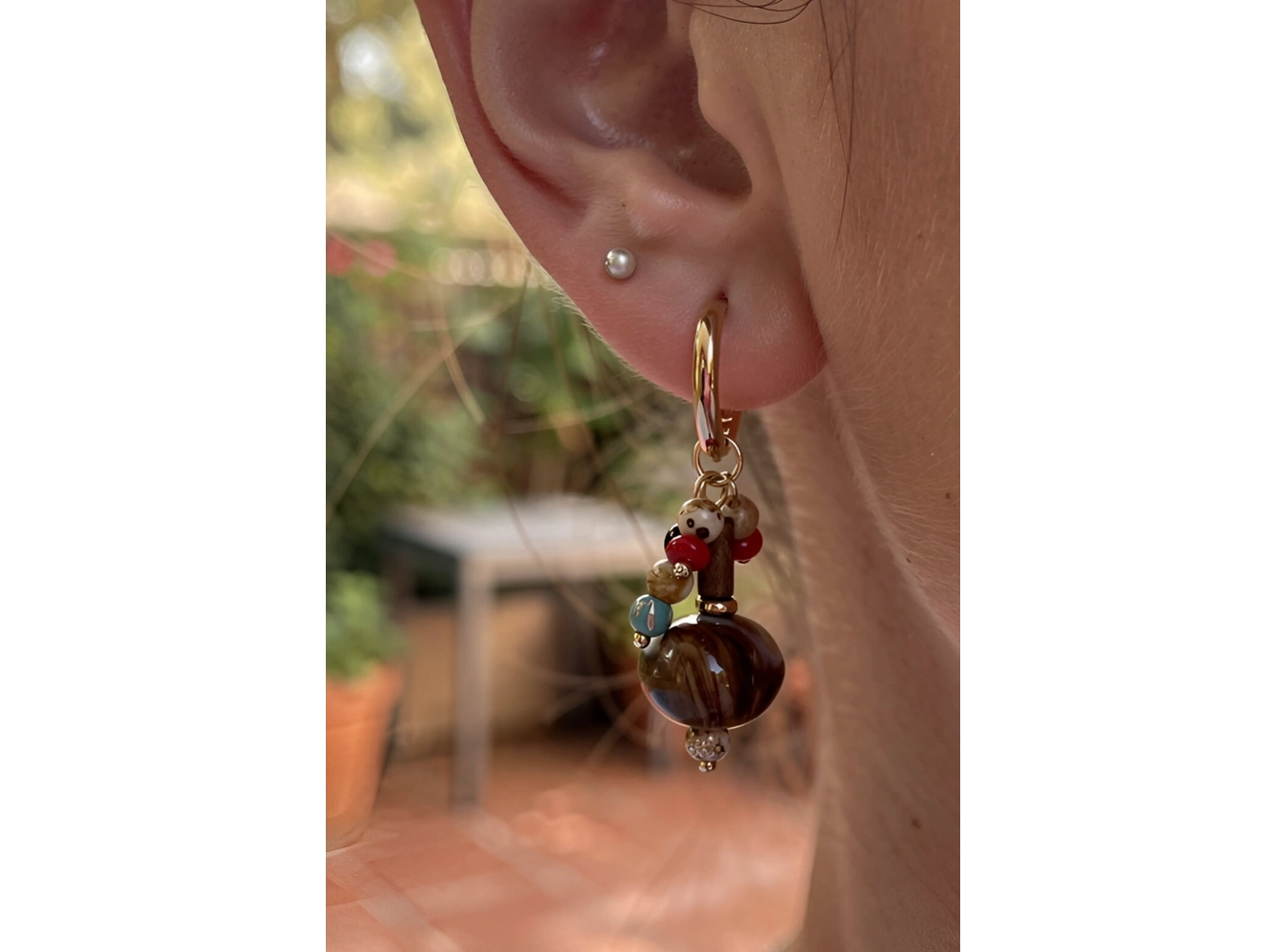 Karışık Renk Sallantılı Küpe (Çift)