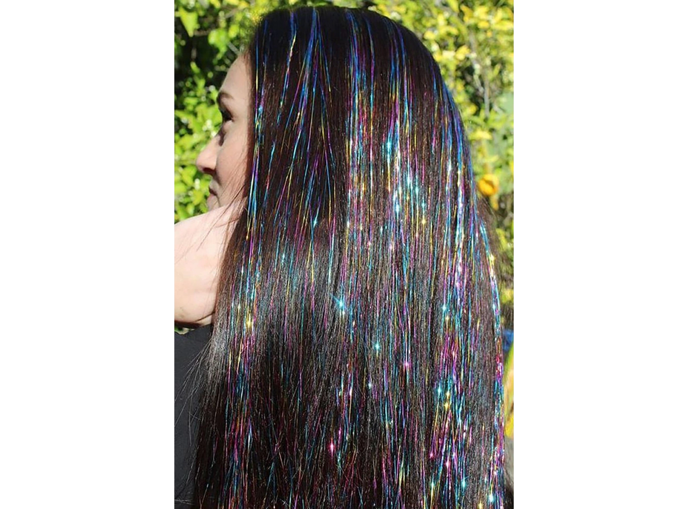 Karışık Renk Simli Yan Postiş Hair Tinsel Shiny Hair (50 Cm)