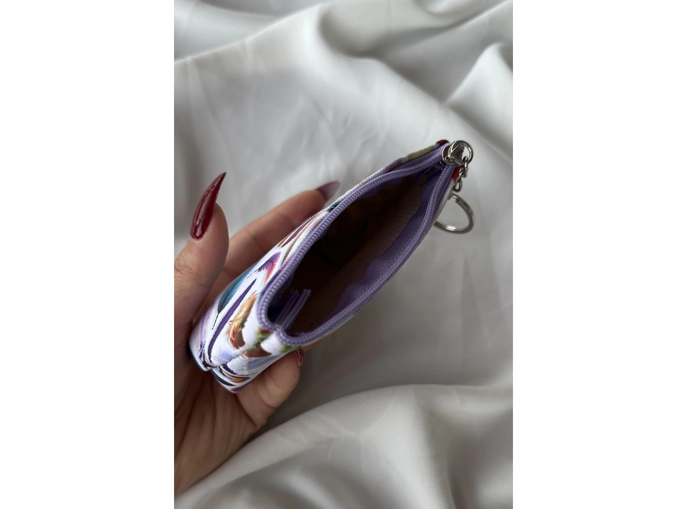 Karışık Renk Tüy Figürlü Cüzdan/ Anahtarlık