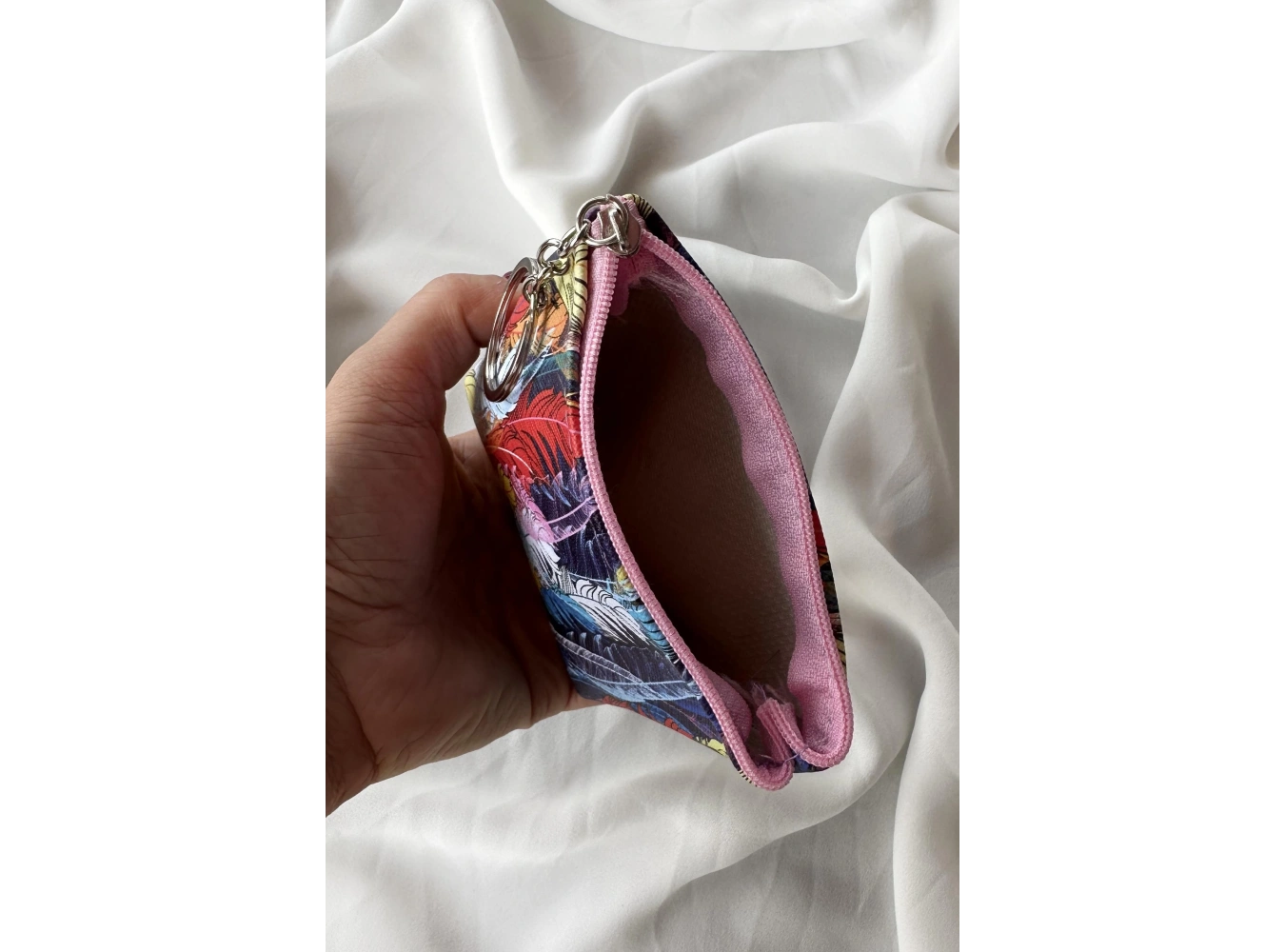 Karışık Renk Tüy Figürlü Cüzdan/ Anahtarlık