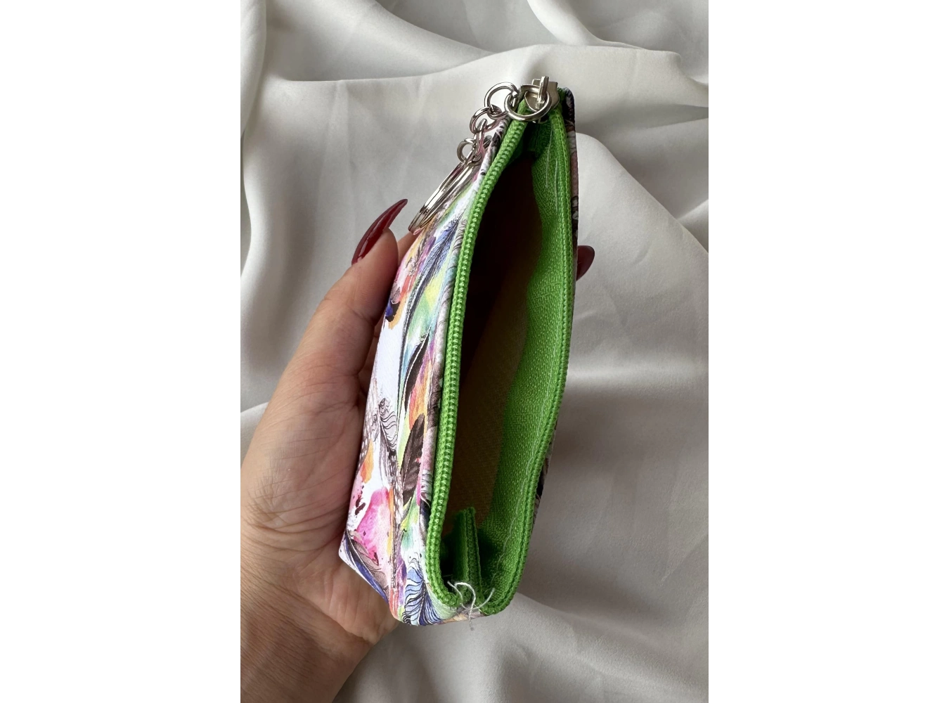 Karışık Renk Tüy Figürlü Cüzdan/ Anahtarlık