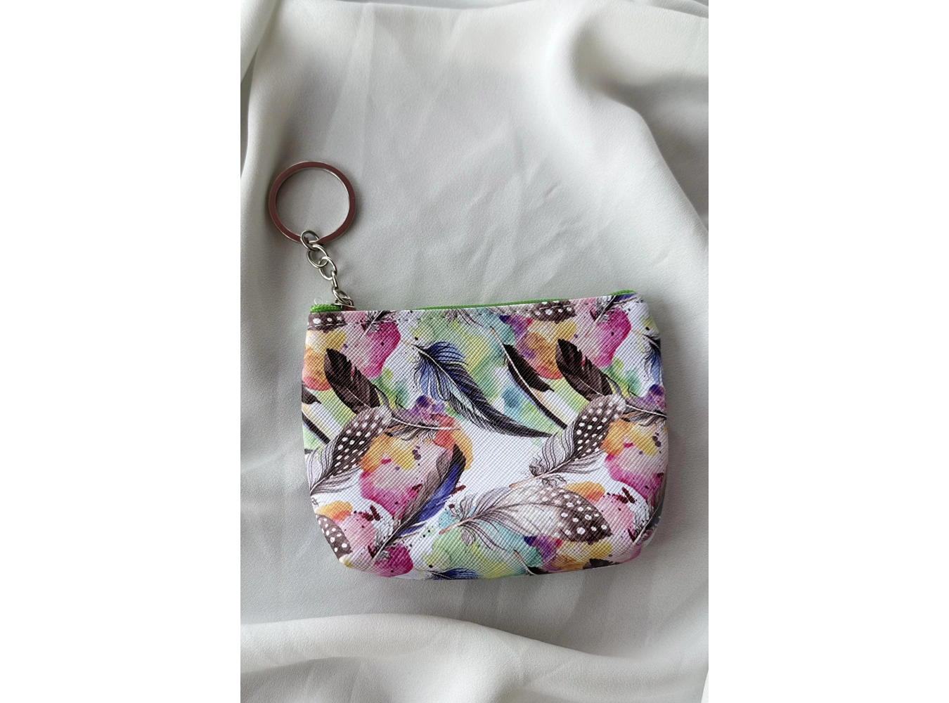 Karışık Renk Tüy Figürlü Cüzdan/ Anahtarlık