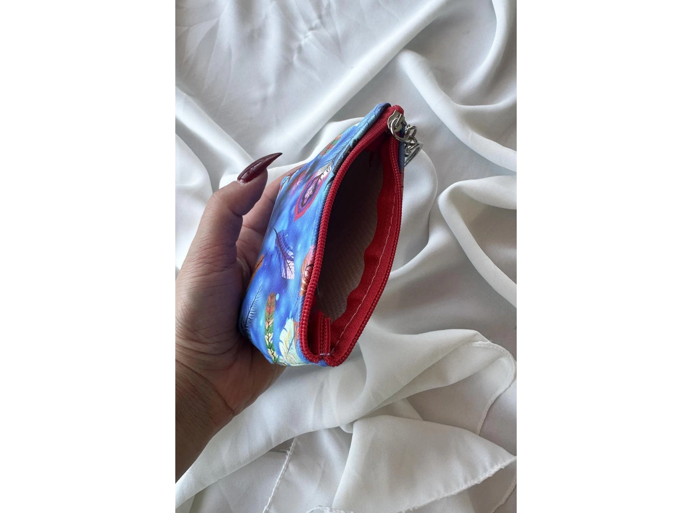 Karışık Renk Tüy Figürlü Cüzdan Anahtarlık