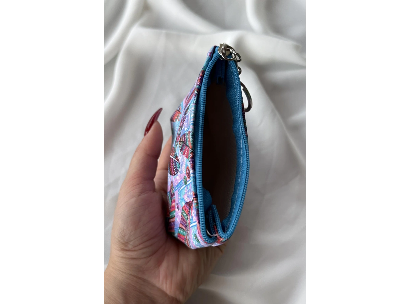 Karışık Renk Tüy Figürlü Cüzdan/ Anahtarlık