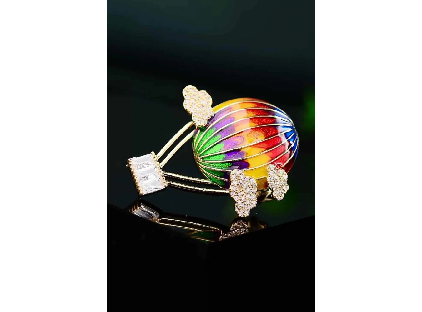 Karışık Renk Uçan Balon Figürlü Broş