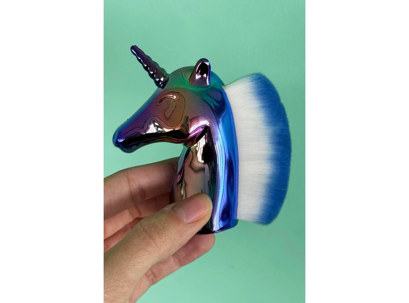 Karışık Renk Unicorn Figürlü Allık/Makyaj Fırçası