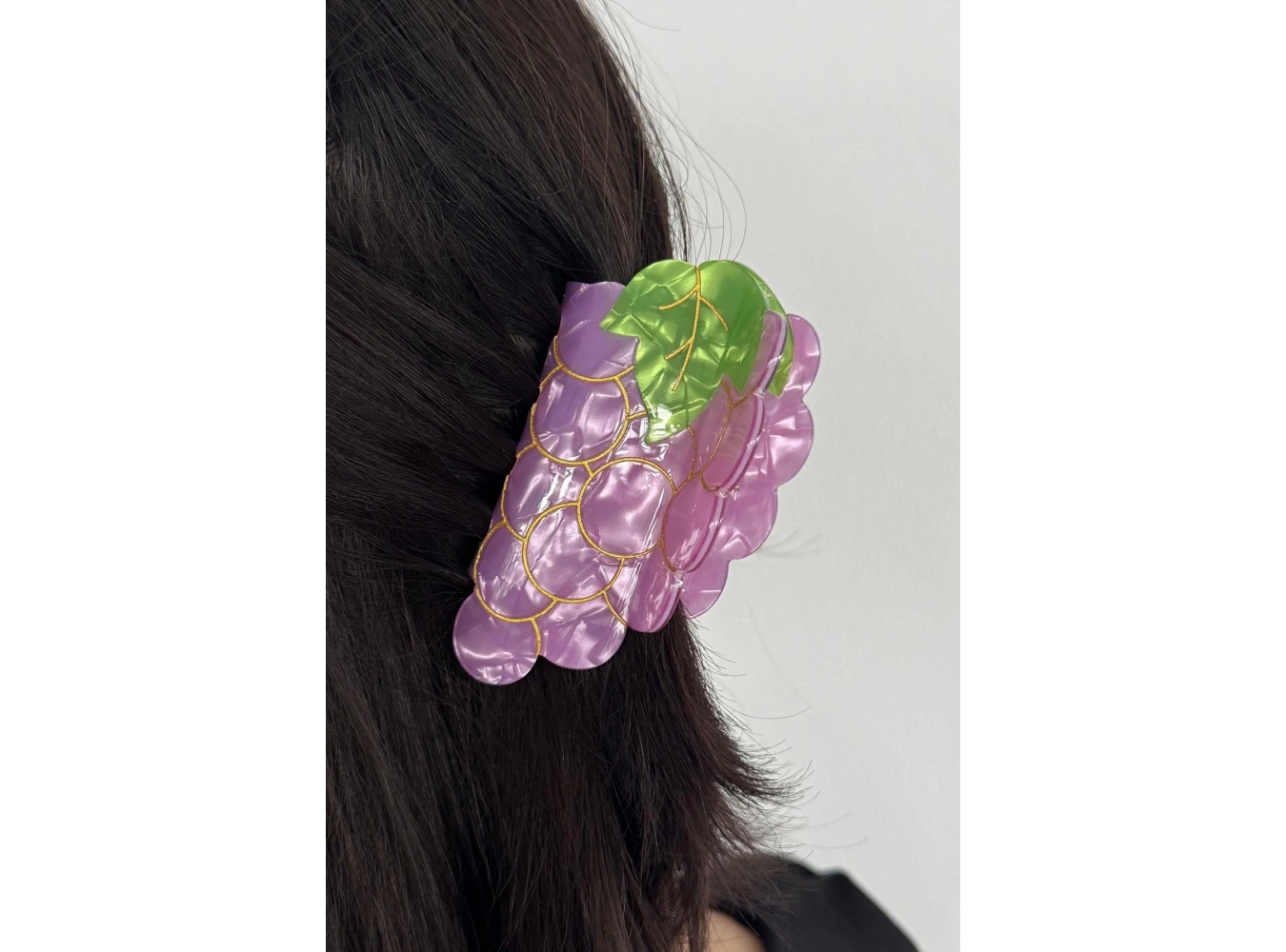 Karışık Renk Üzüm Figürlü Kemik Mandal Toka