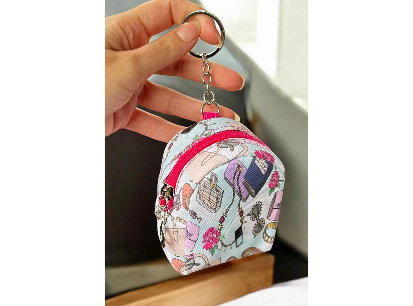 Karışık Renk Ve Figürlü Anahtarlık Cüzdan