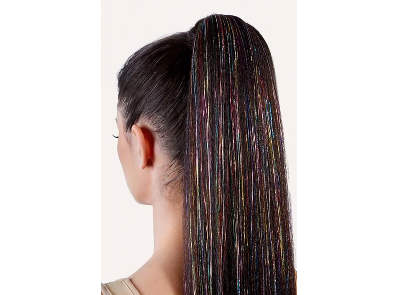 Karışık Renk Yan Postiş Hair Tinsel Shiny Hair (50 Cm)