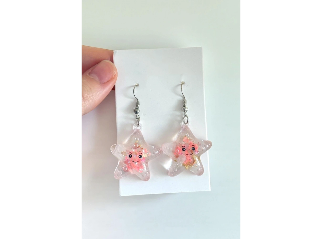 Karışık Renk Yıldız Figürlü Çocuk Küpe (Çift)