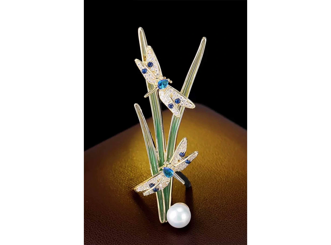 Karışık Renk Yusufcuk Figürlü Taşlı Broş