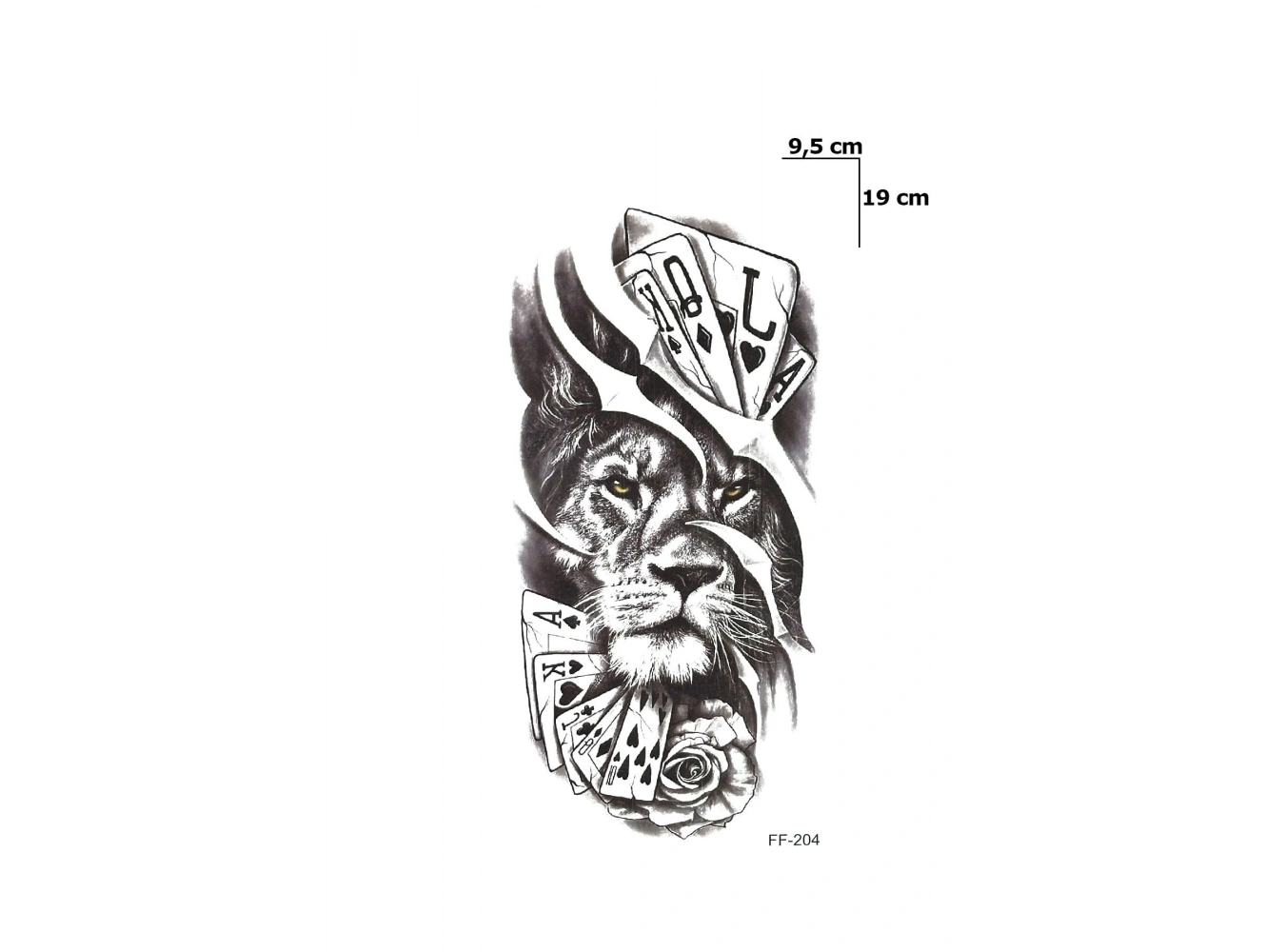 Kart Aslan Dövme Geçici Tattoo