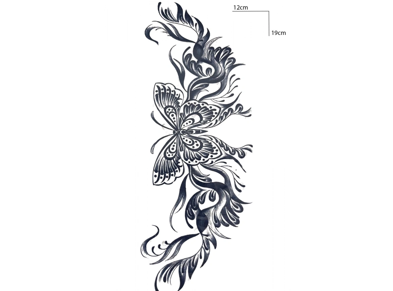 Kelebek Figürlü 12 Saat Sonra Kararan Geçici Dövme Tattoo