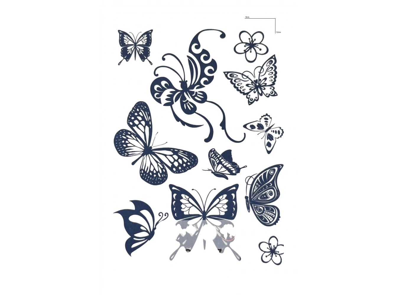 Kelebek Figürlü 12 Saat Sonra Kararan Geçici Dövme Tattoo