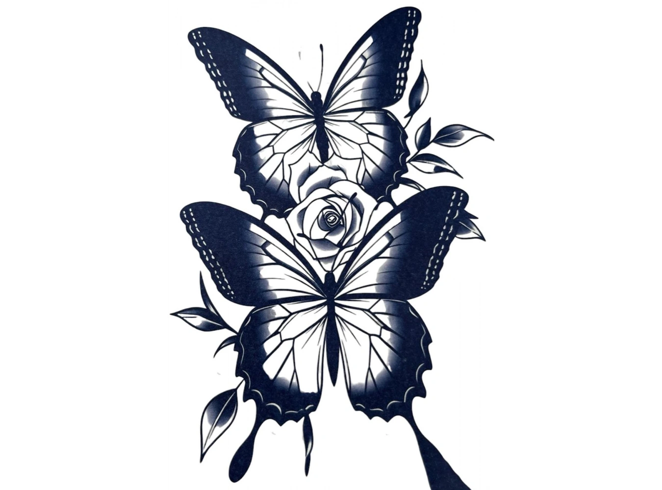 Kelebek Figürlü 12 Saat Sonra Kararan Geçici Dövme Tattoo