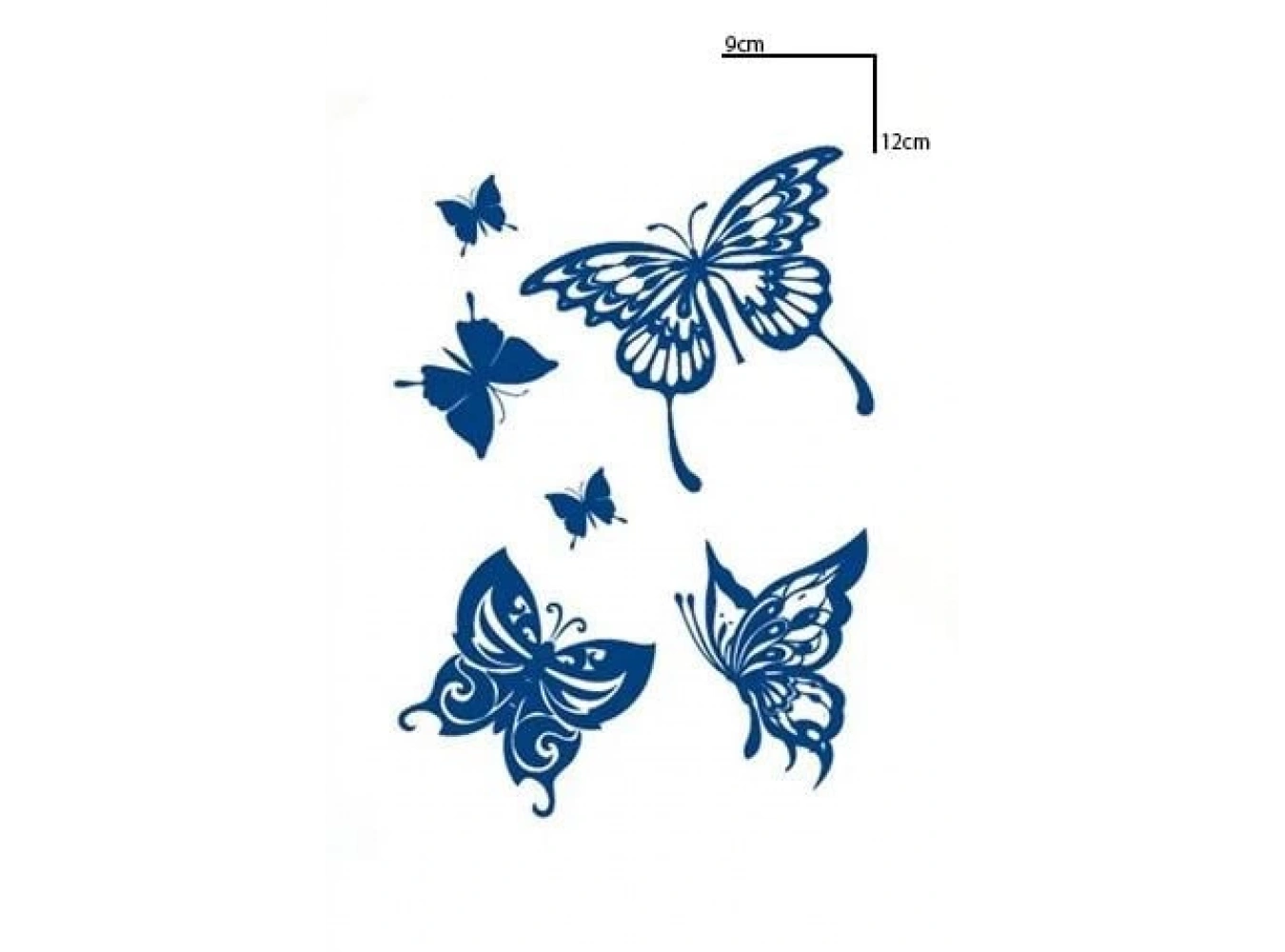 Kelebek Figürlü 12 Saat Sonra Kararan Geçici Dövme Tattoo