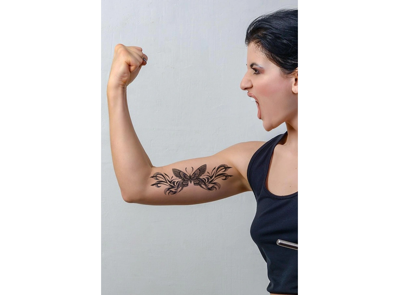 Kelebek Figürlü 12 Saat Sonra Kararan Geçici Dövme Tattoo