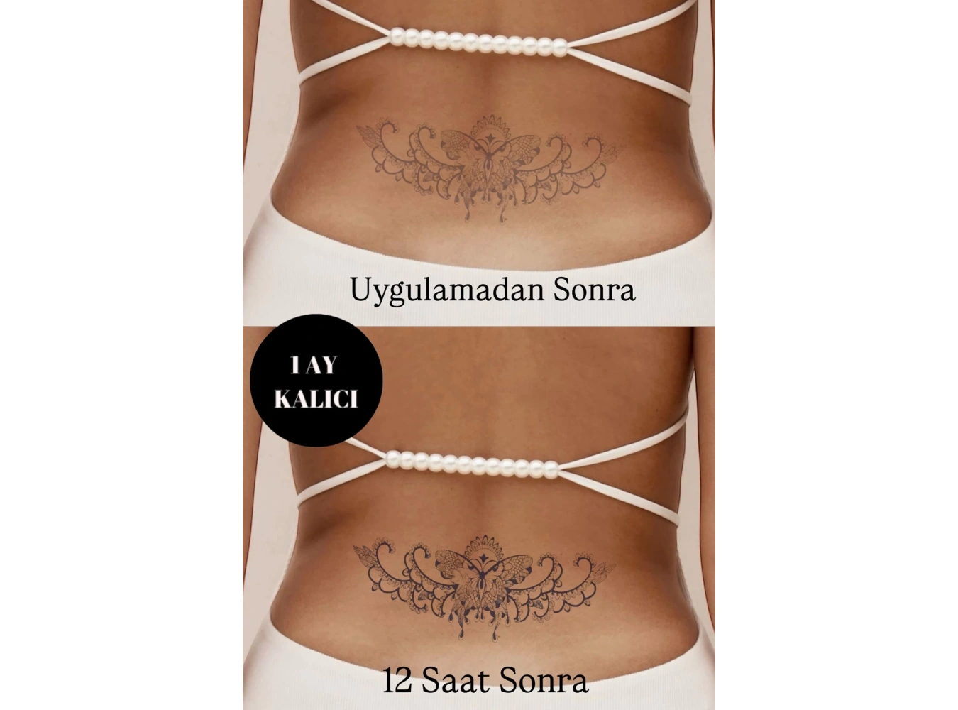 Kelebek Figürlü 12 Saat Sonra Kararan Geçici Dövme Tattoo