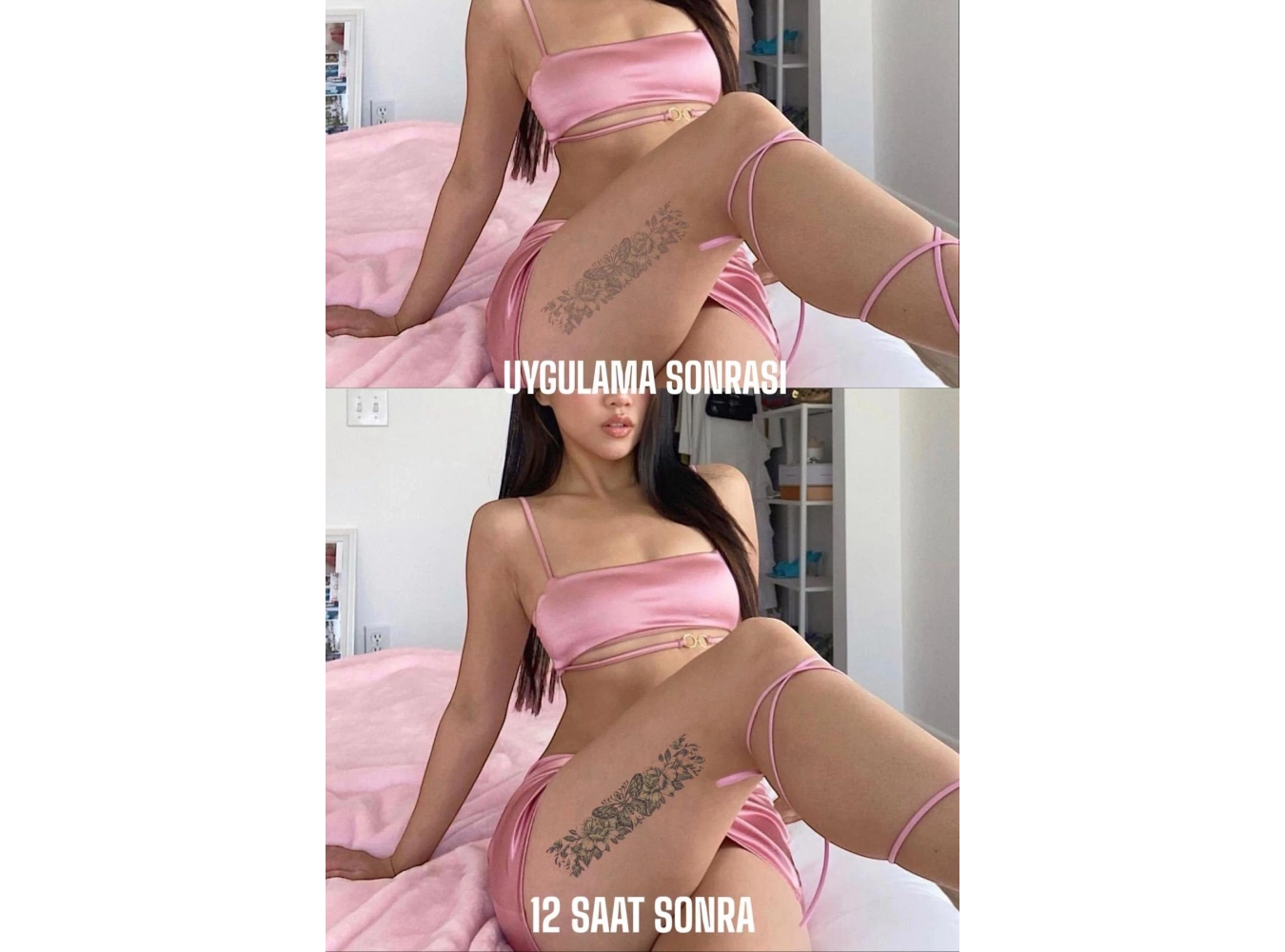 Kelebek Figürlü 12 Saat Sonra Kararan Geçici Dövme Tattoo