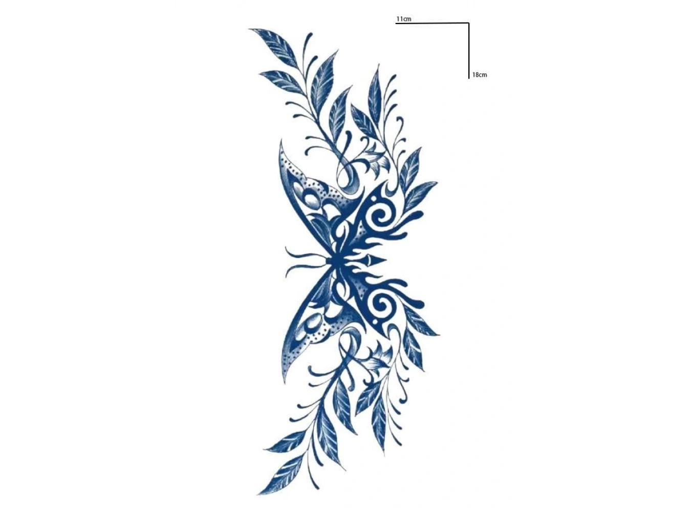 Kelebek Figürlü 12 Saat Sonra Kararan Geçici Orta Dövme Tattoo