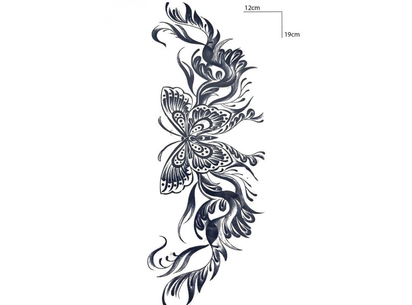 Kelebek Figürlü Sonradan Kararan Yarı Kalıcı Geçici Dövme Tattoo
