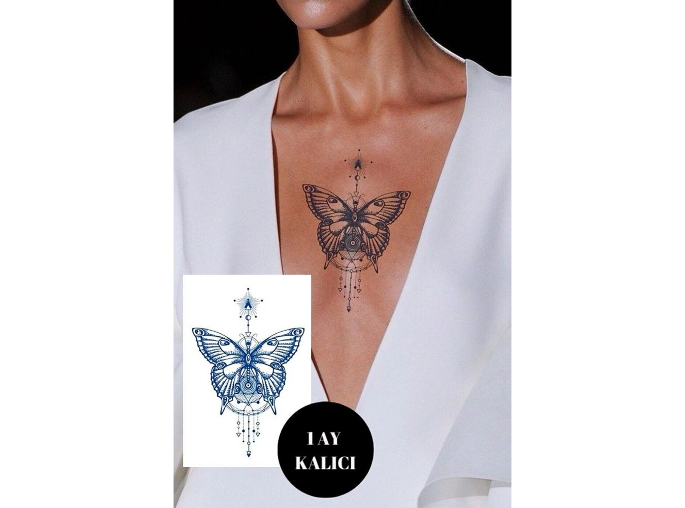 Kelebek Sonradan Kararan Yarı Kalıcı Geçici Dövme Tattoo