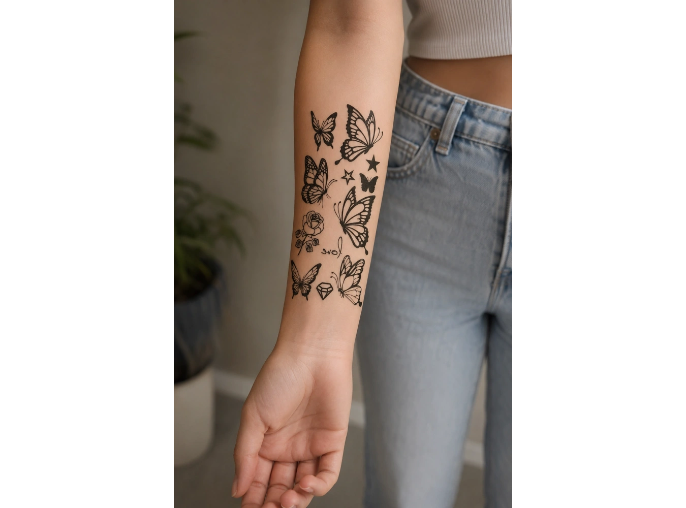 Kelebekler Geçici Dövme Tattoo