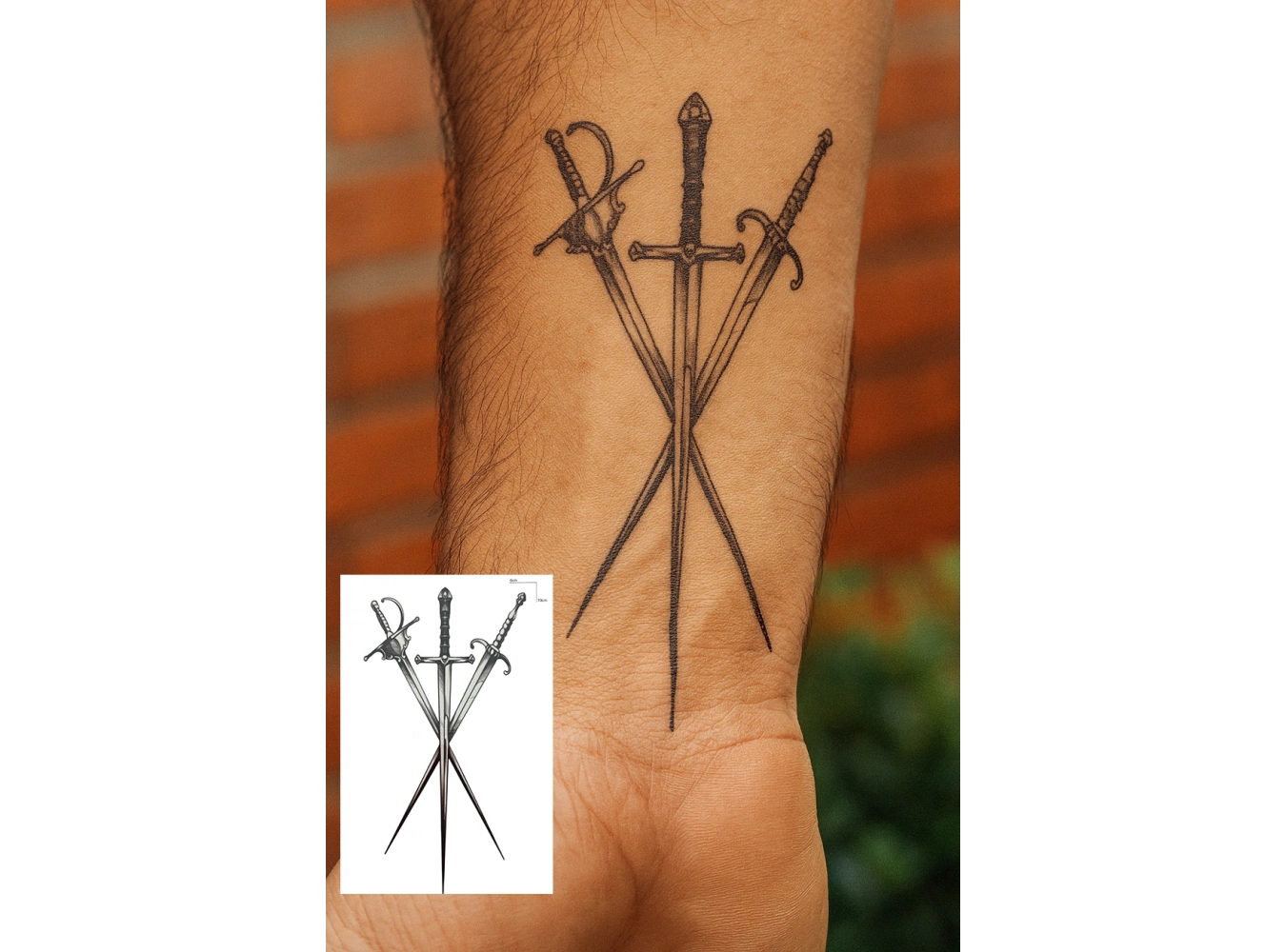 Kılıç Figürlü Mini Dövme Tattoo