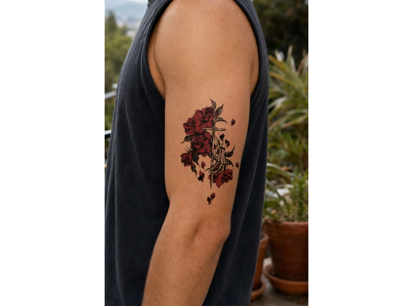 Kılıç Gül Mini Geçici Dövme Tattoo