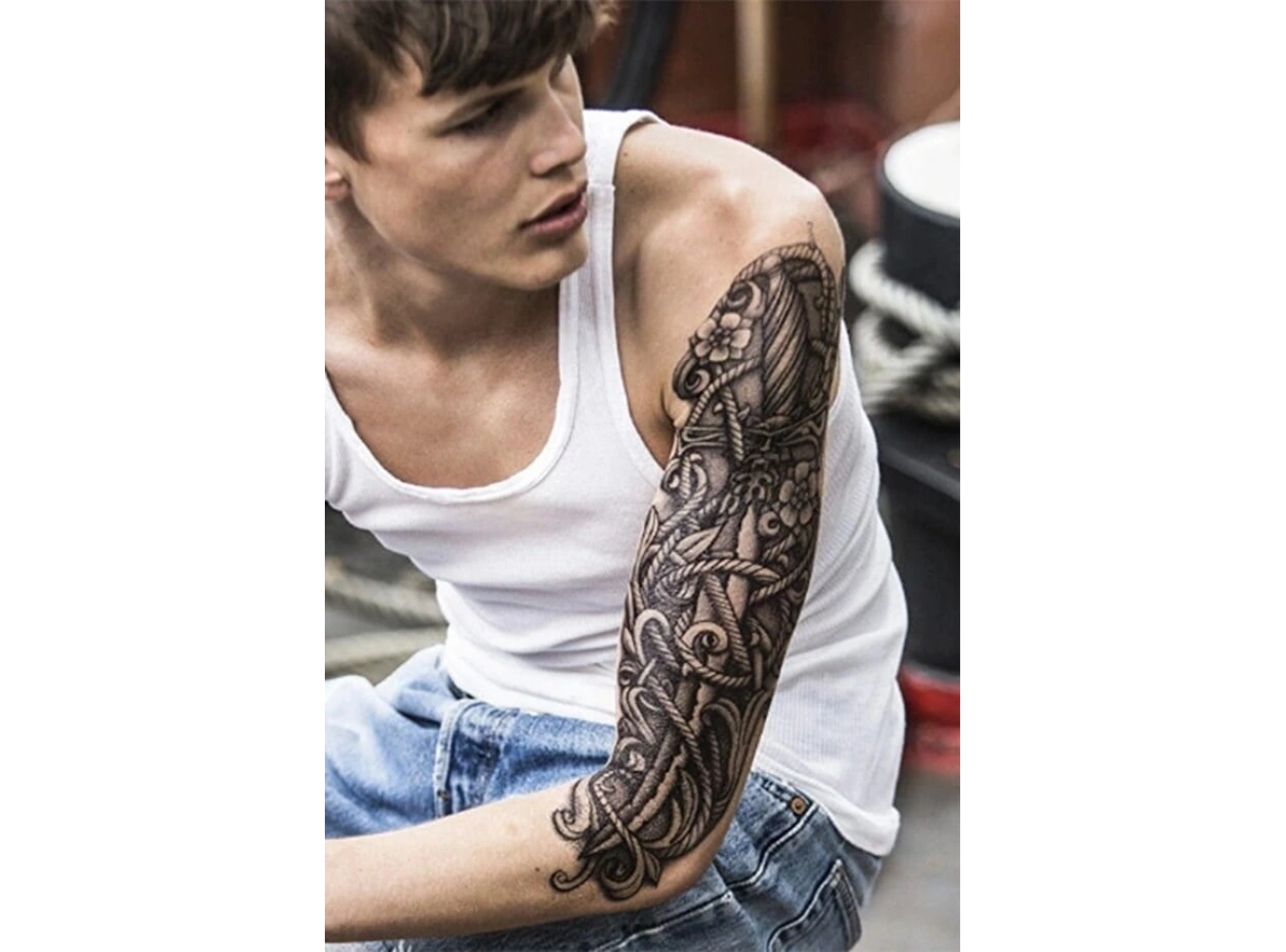 Kılıç Kol Dövme Geçici Tattoo