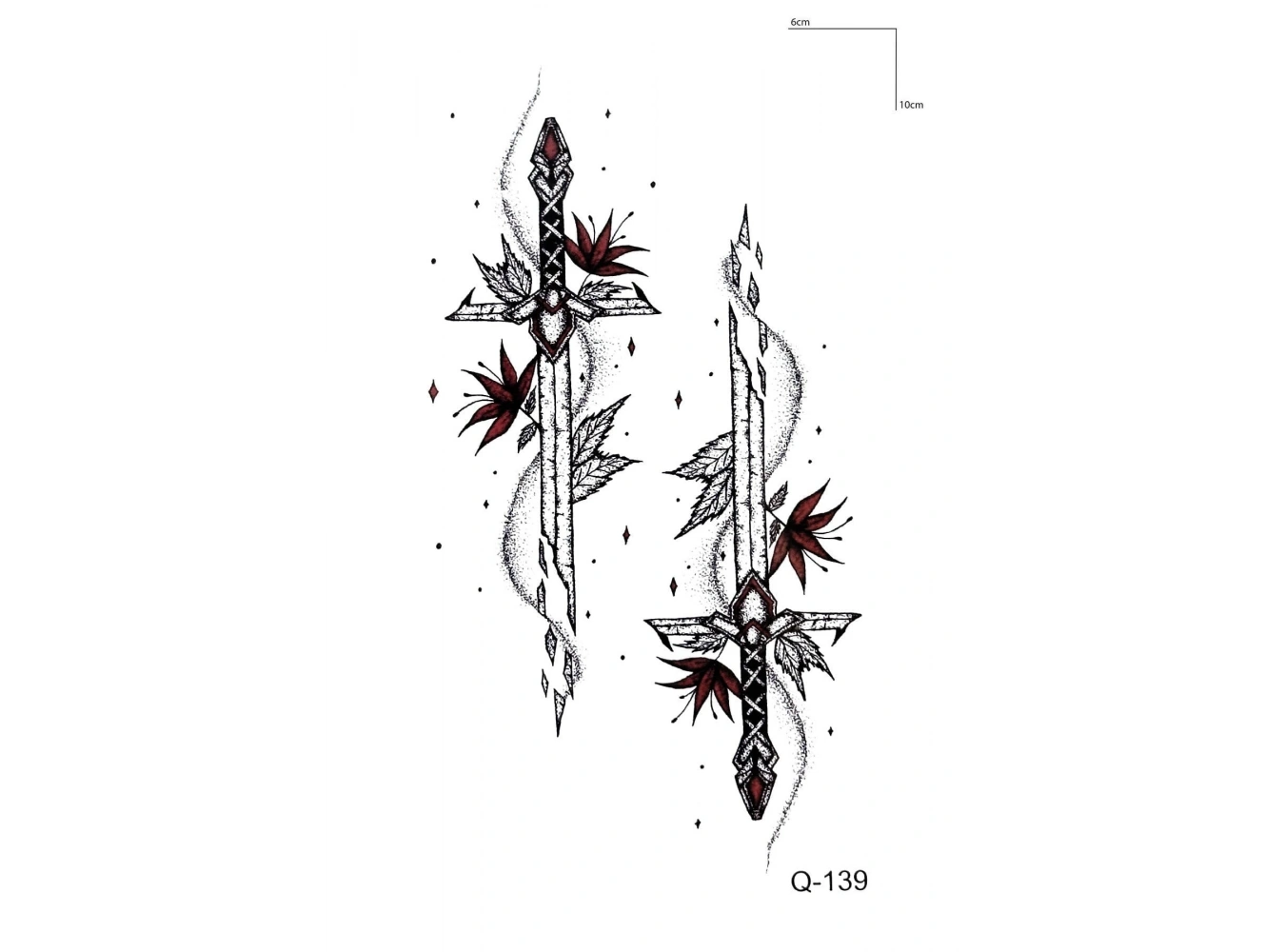 Kılıç Mini Dövme Geçici Tattoo