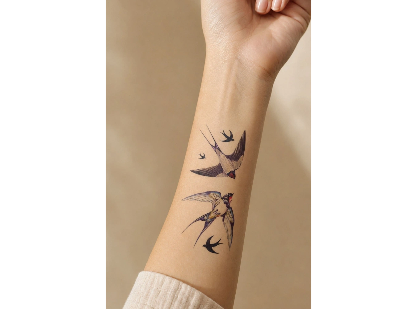 Kırlangıç Kuş Geçici Dövme Tattoo
