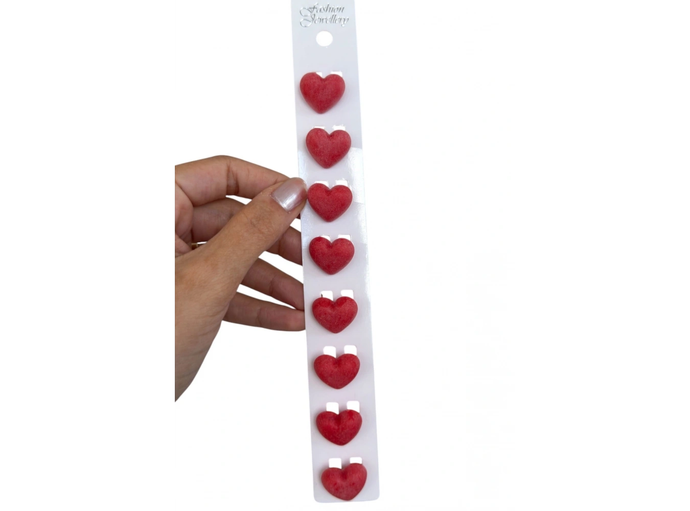 Kırmızı Renk 8li Kalp Figürlü Saç Küpesi