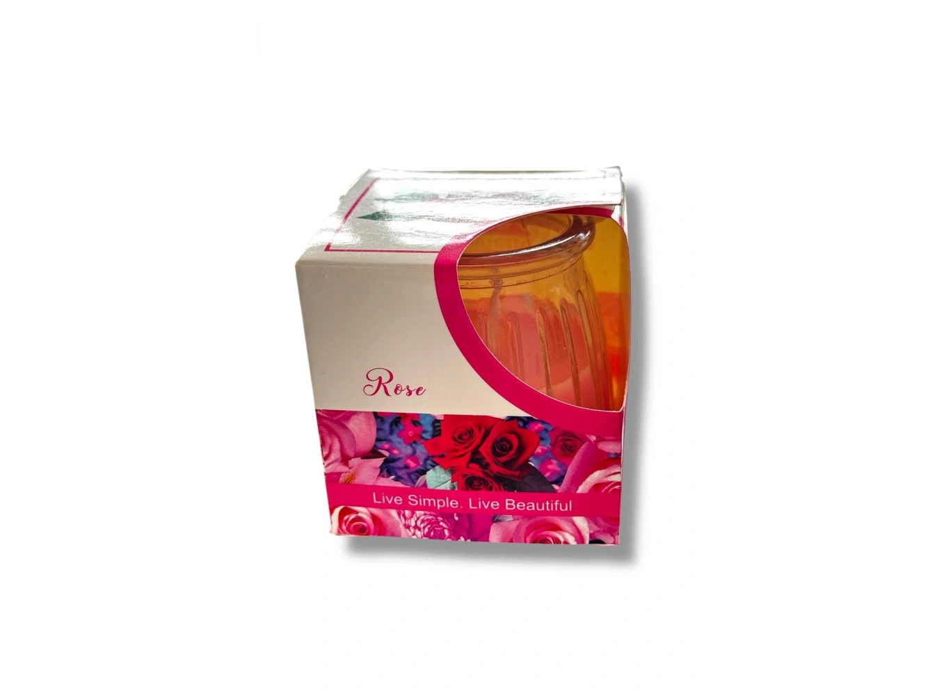 Kırmızı Renk Bardakta Gül Kokulu Dekoratif Mum