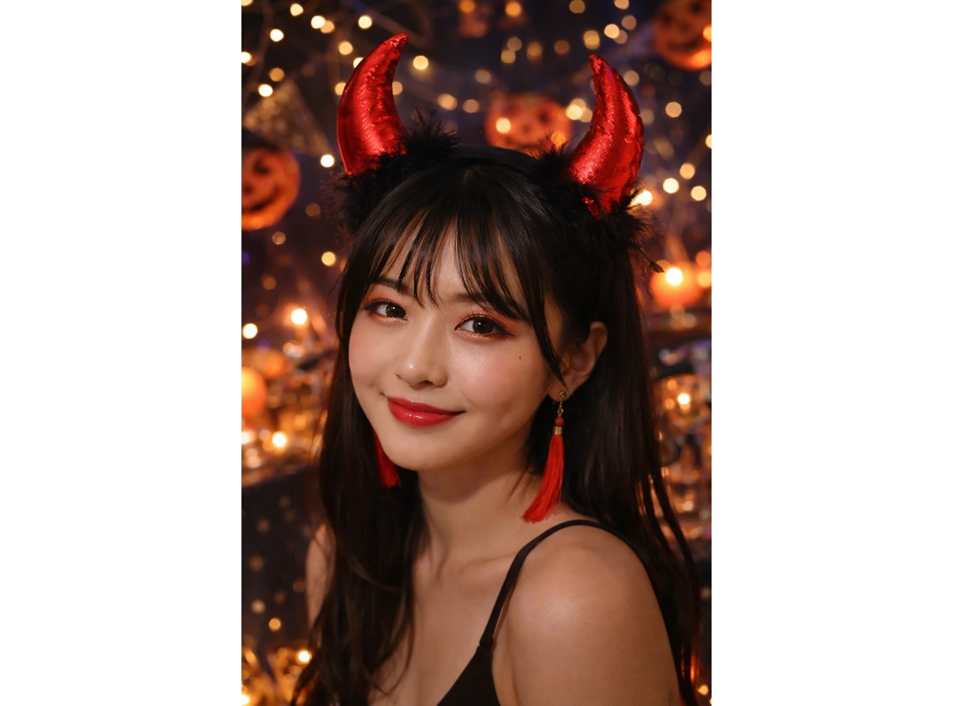 Kırmızı Renk Boynuz Figürlü Taç