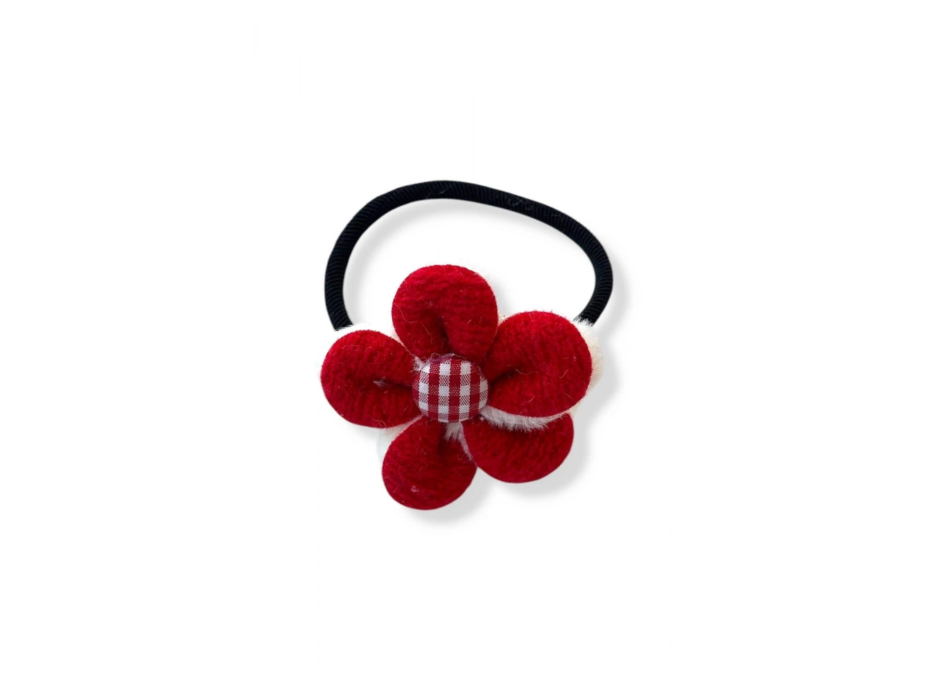 Kırmızı Renk Çiçek Figürlü Lastik Toka