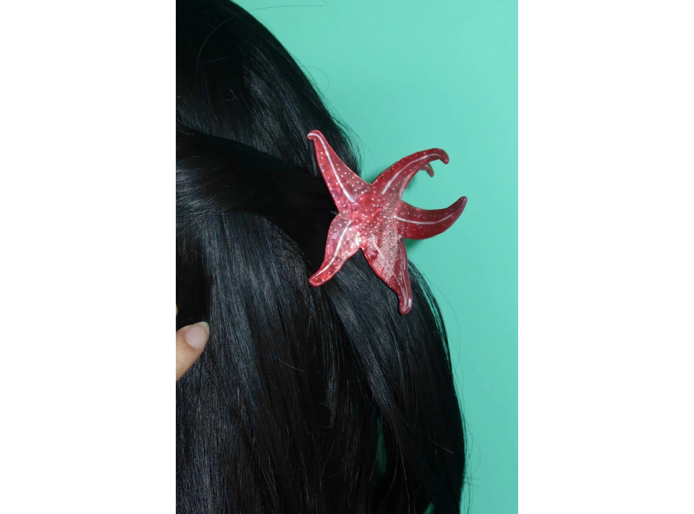 Kırmızı Renk Deniz Figürlü Kemik Mandal Toka