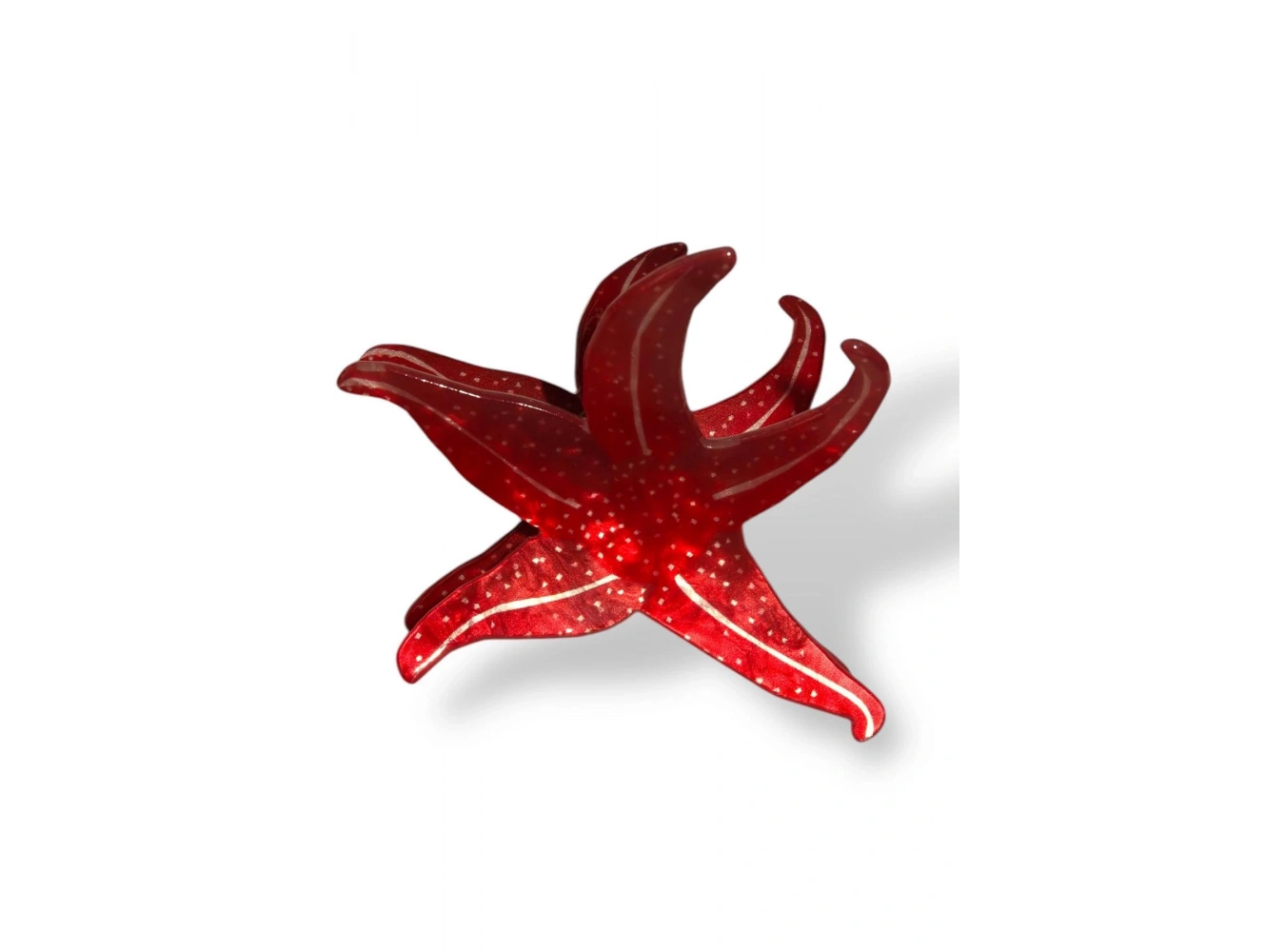 Kırmızı Renk Deniz Figürlü Kemik Mandal Toka