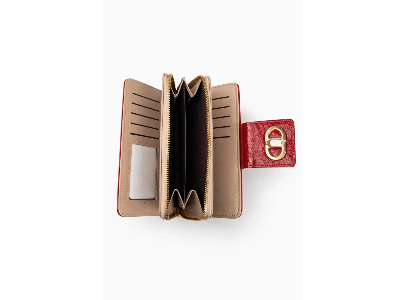 Kırmızı Renk Deri Kadın Cüzdan