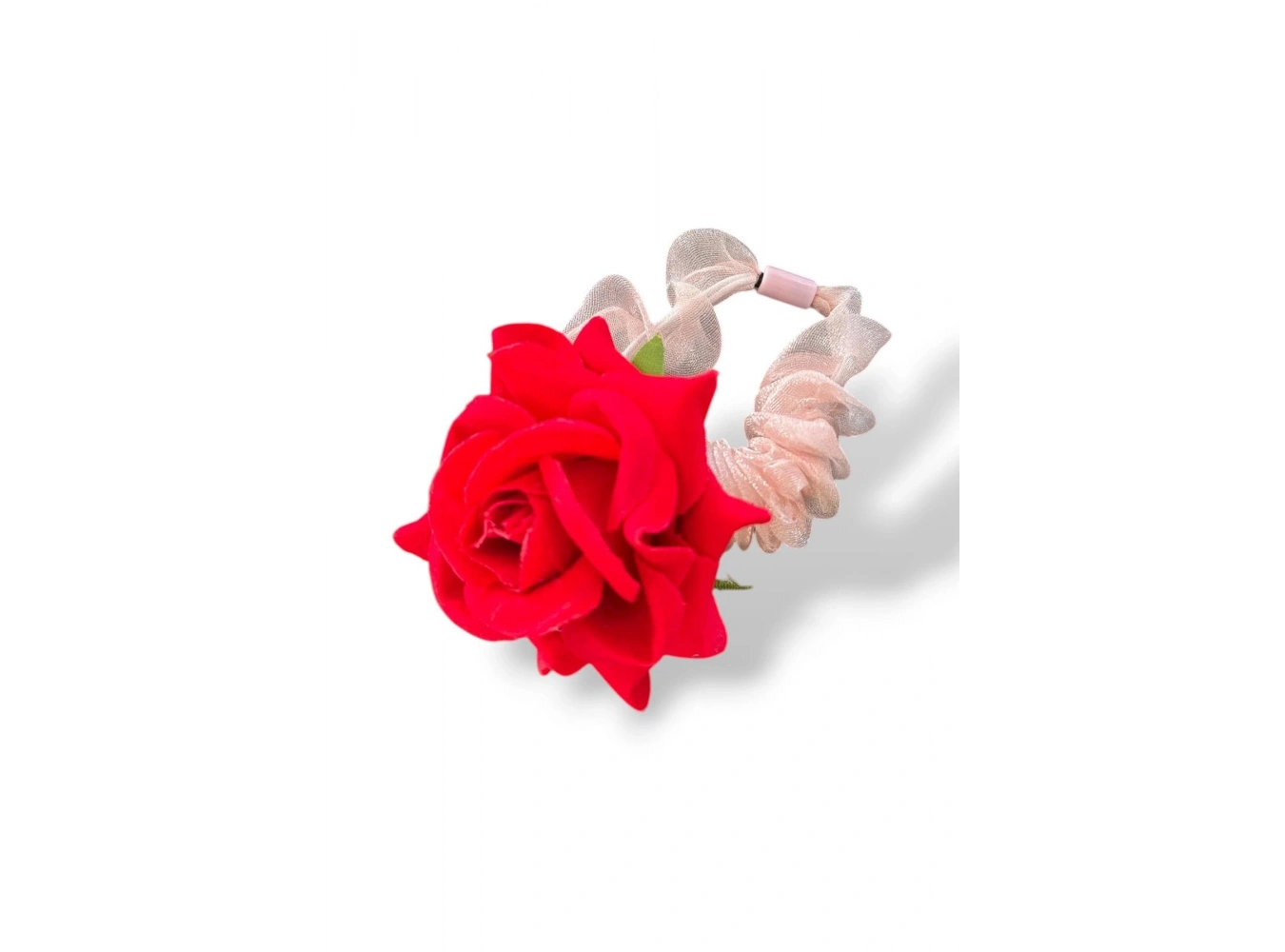 Kırmızı Renk Gül Figürlü Lastik Toka