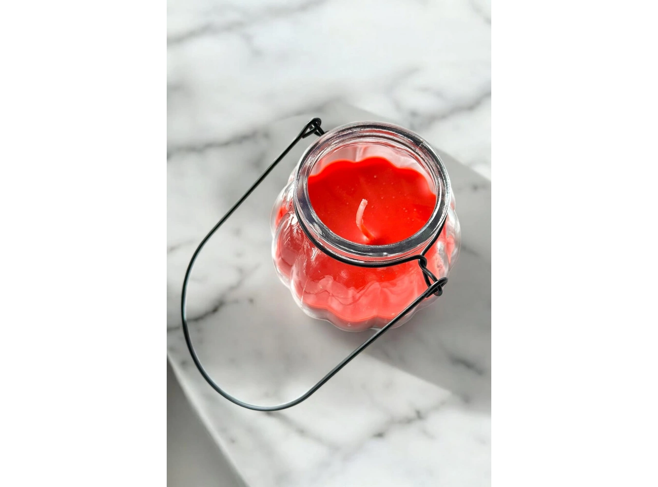 Kırmızı Renk Gül Kokulu Mum