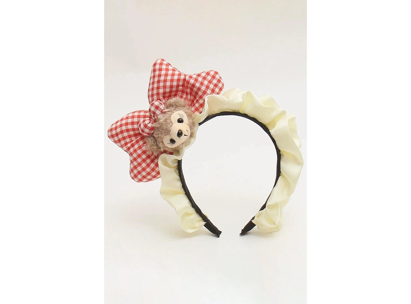 Kırmızı Renk Hayvan Figürlü Peluş Kurdele Taç