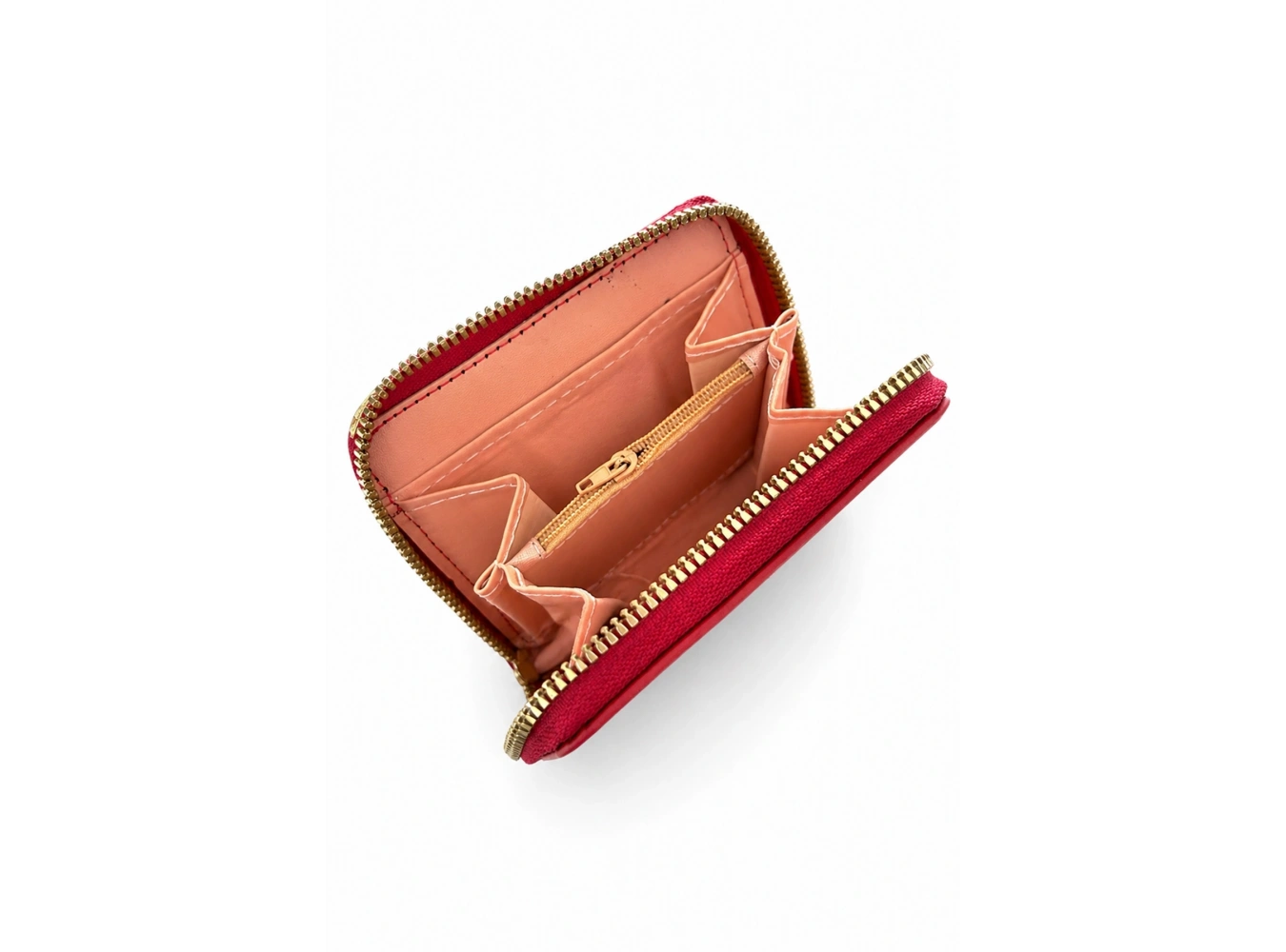 Kırmızı Renk Kalp  Figürlü Deri Kadın Cüzdan